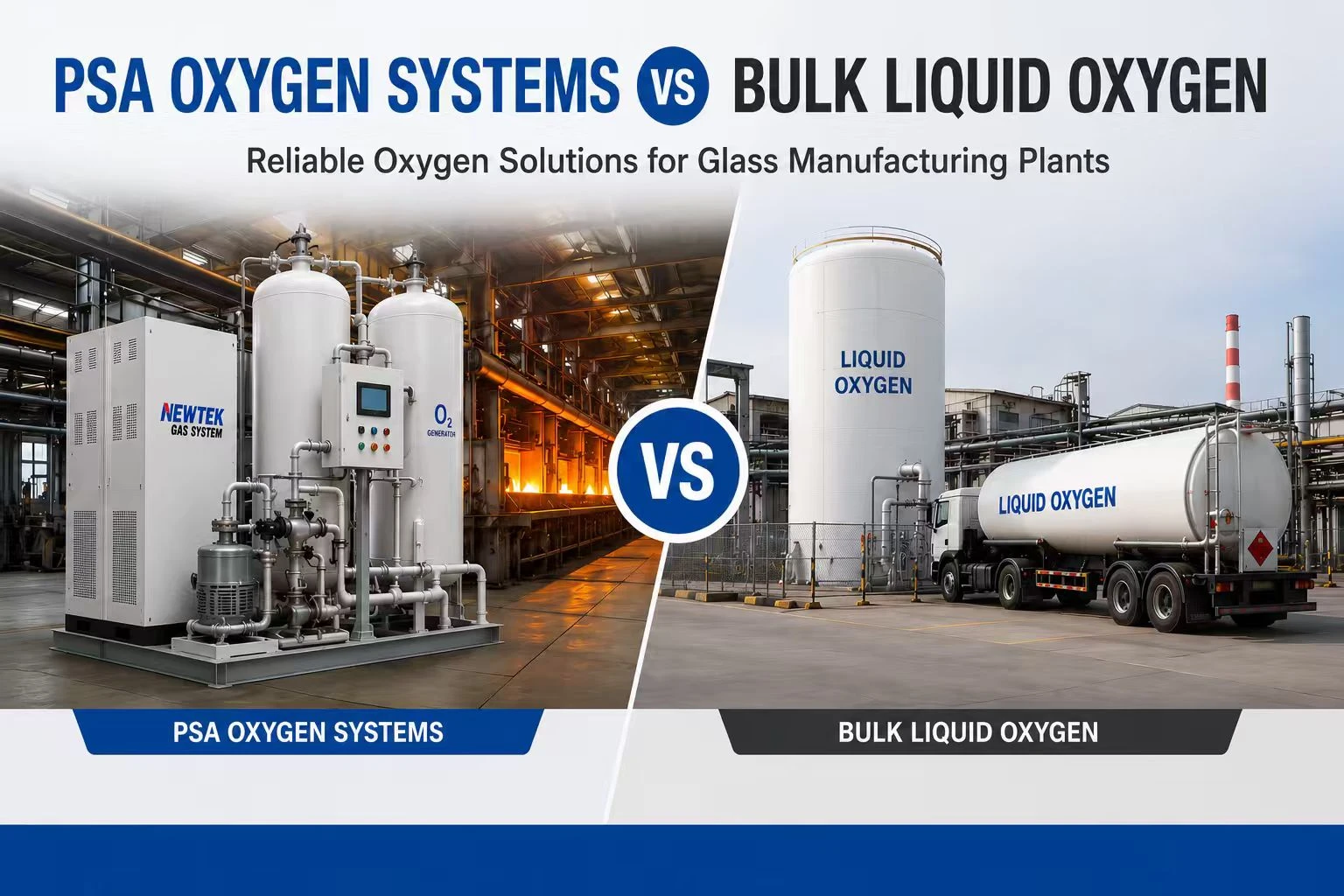 PSA Oxygen Systems vs Bulk Liquid Oxygen for Glass Manufacturing Plants PSA Oxygen Systems vs Bulk Liquid Oxygen for Glass Manufacturing Plants